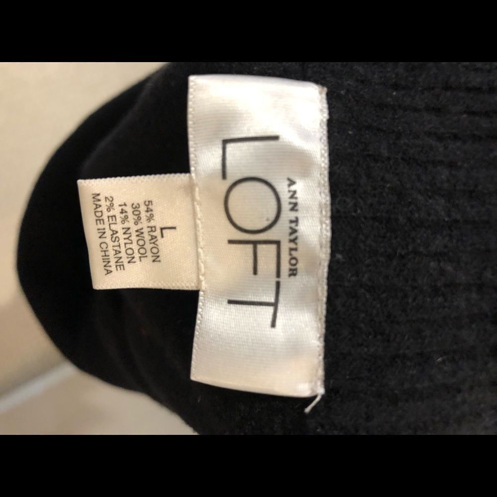 Ann Taylor Loft black open cowl neck sweater size large - Picture 12 of 12